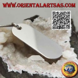 Ciondolo in argento a medaglietta rettangolare smussata liscia e satinata (incisione su richiesta)