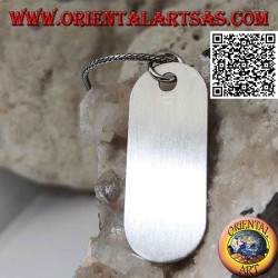 Ciondolo in argento a medaglietta rettangolare smussata liscia e satinata (incisione su richiesta)