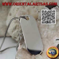 Silver pendant with smooth and satin beveled rectangular medal (engraving on request)