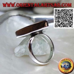 Silberring mit großem dreieckigem Perlmutt in glatter Kante