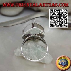 Silberring mit spitzem elliptischem Perlmutt mit glatter Kante