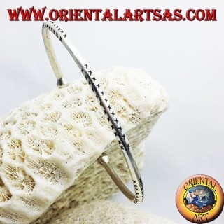 pulsera hecha a mano de plata sólida ronda