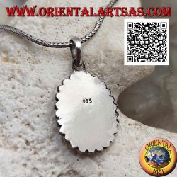 Colgante de plata con lapislázuli ovalado rodeado de bolas y discos