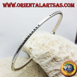 ronde solide à la main bracelet en argent