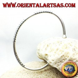 ronde solide à la main bracelet en argent