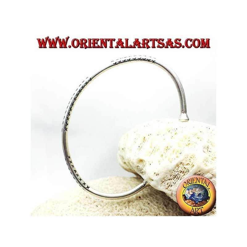 ronde solide à la main bracelet en argent