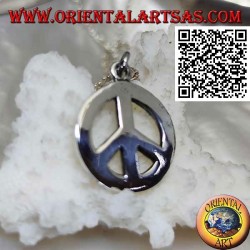 Silberanhänger in Form eines glatten und dicken Friedenssymbols (Ø 18 mm)
