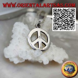Colgante de plata lisa y gruesa en forma de símbolo de la paz (Ø 18 mm.)