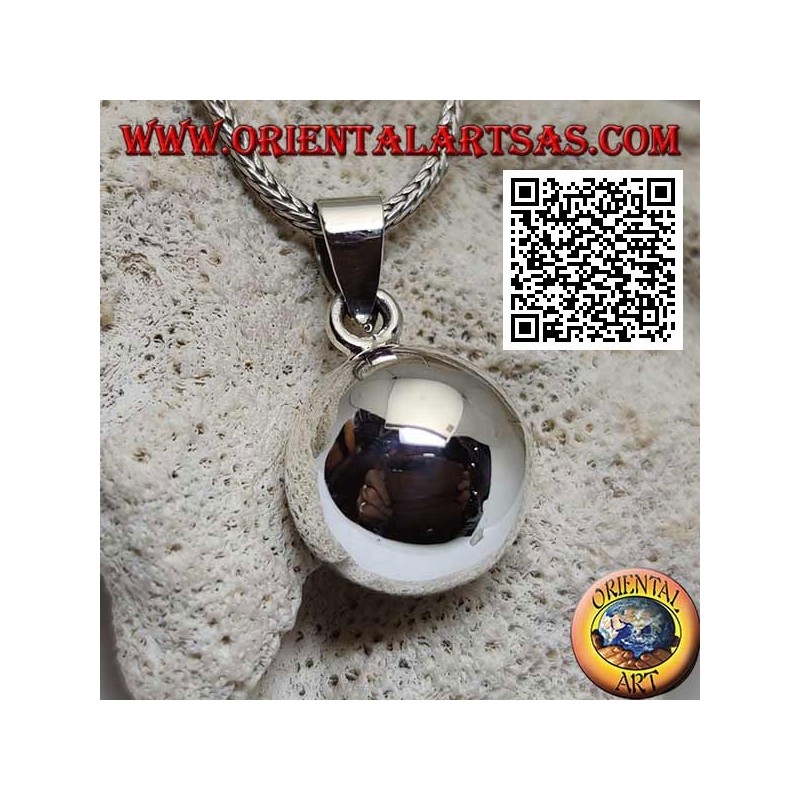 Colgante sencillo y liso de plata "La Llamada de los Ángeles" (Ø 16mm.)