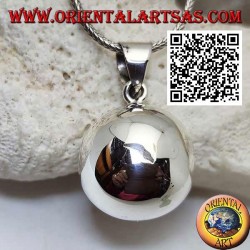 Pendentif en argent simple et lisse "Appel des anges" (Ø 23mm.)