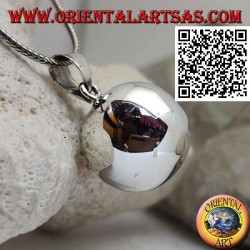 Pendentif en argent simple et lisse "Appel des anges" (Ø 23mm.)