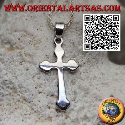 Silberanhänger in Form eines glatten russisch-orthodoxen Kreuzes