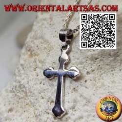 Pendentif en argent en forme de croix orthodoxe russe lisse