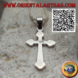 Pendentif en argent en forme de croix orthodoxe russe lisse