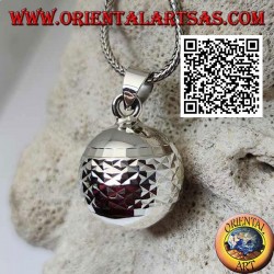 Pendentif en argent "Call of the Angels" avec traitement diamant (Ø 20mm.)