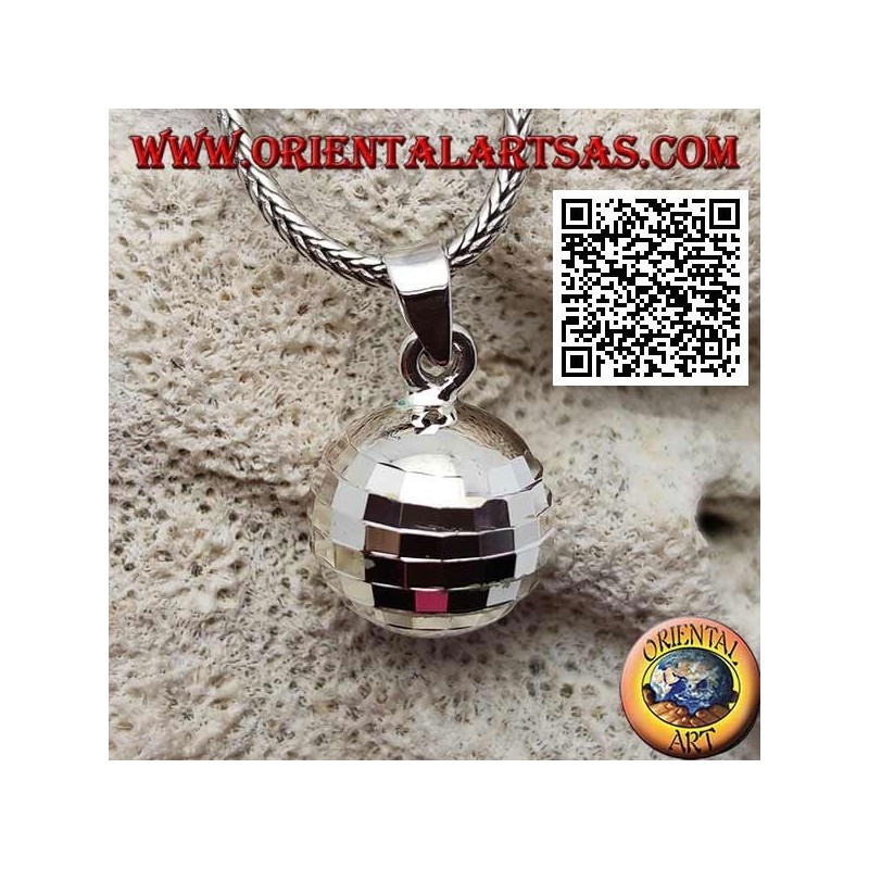 Pendentif en argent "Call of the Angels" avec des carrés spéculaires (Ø 14 mm.)