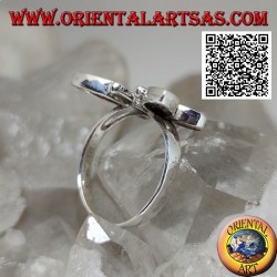 Anillo de plata en forma de mariposa con alas de nácar rosa