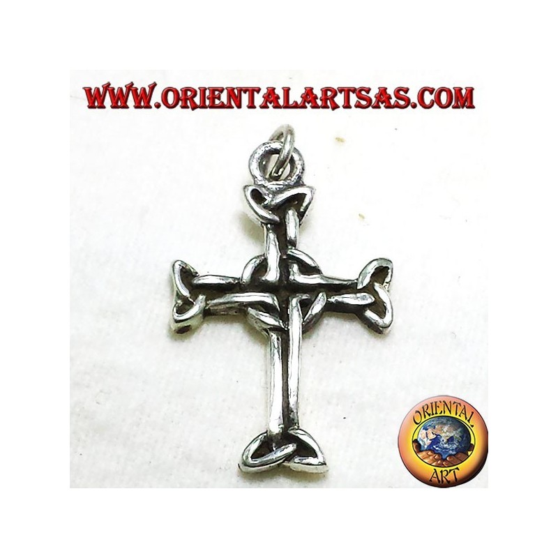 pendentif croix celtique avec triskell argent