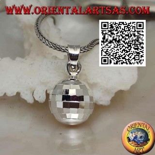 Silver pendant "Call Angels" with specular squares (Ø 13 mm.)