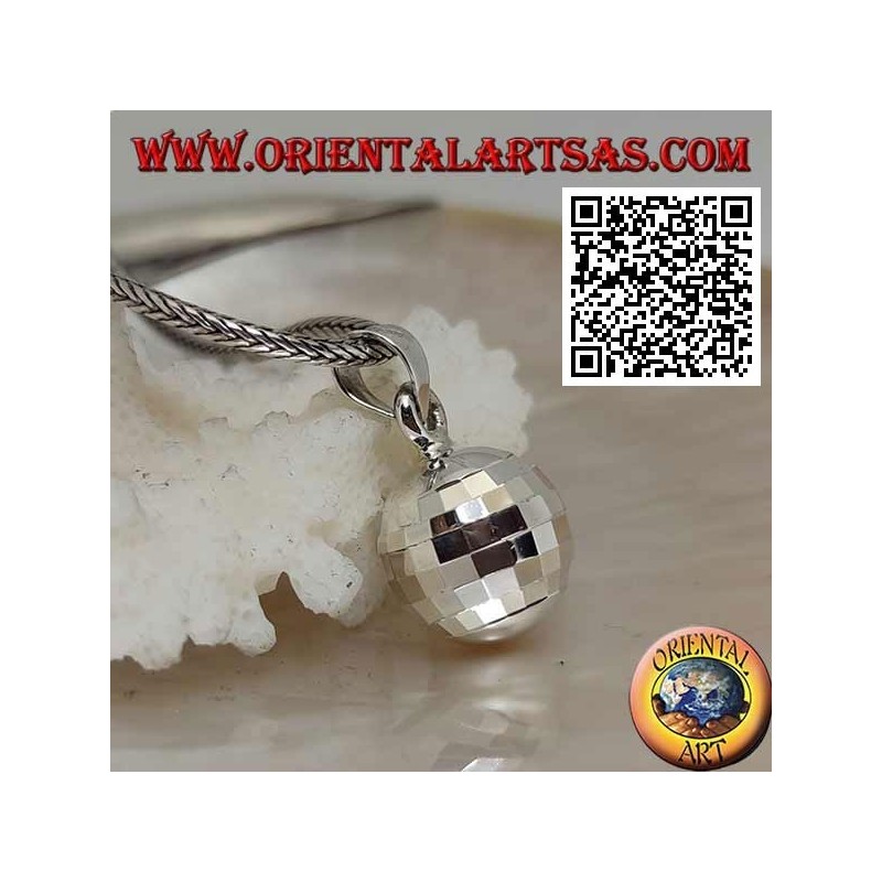 Pendentif en argent "Call Angels" avec des carrés spéculaires (Ø 13 mm.)