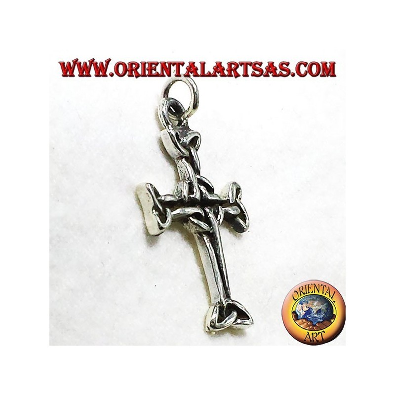 pendentif croix celtique avec triskell argent