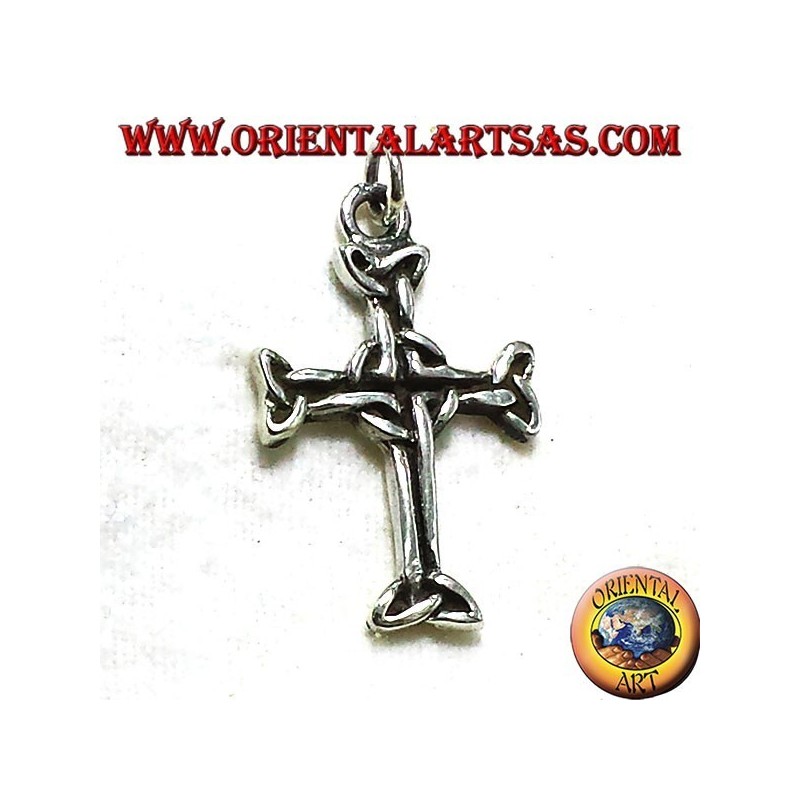 Keltisches Kreuz-Anhänger mit Silber triskell