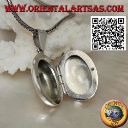 Pendentif cadre photo argenté plat ovale lisse (22 * 16)