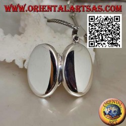 Pendentif cadre photo argenté plat ovale lisse (22 * 16)