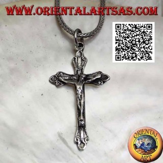 Silver pendant representing the crucifixion of Jesus Christ on an orthodox cross