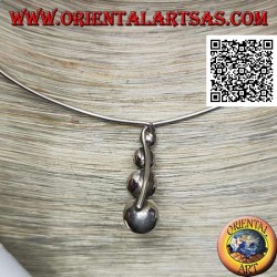 Collier ras de cou rigide en argent 925 ‰ avec 4 sphères de croissance suspendues