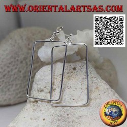 Pendientes de plata con lóbulo y alambre colgante rectangular redondeado