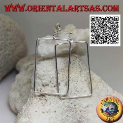 Pendientes de plata con lóbulo y alambre colgante rectangular redondeado