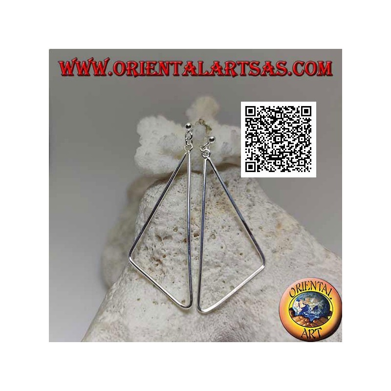 Boucles d'oreilles lobe argent avec pendentif fil triangle obtus