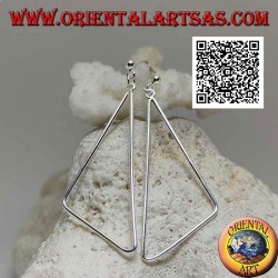 Boucles d'oreilles lobe argent avec pendentif fil triangle obtus