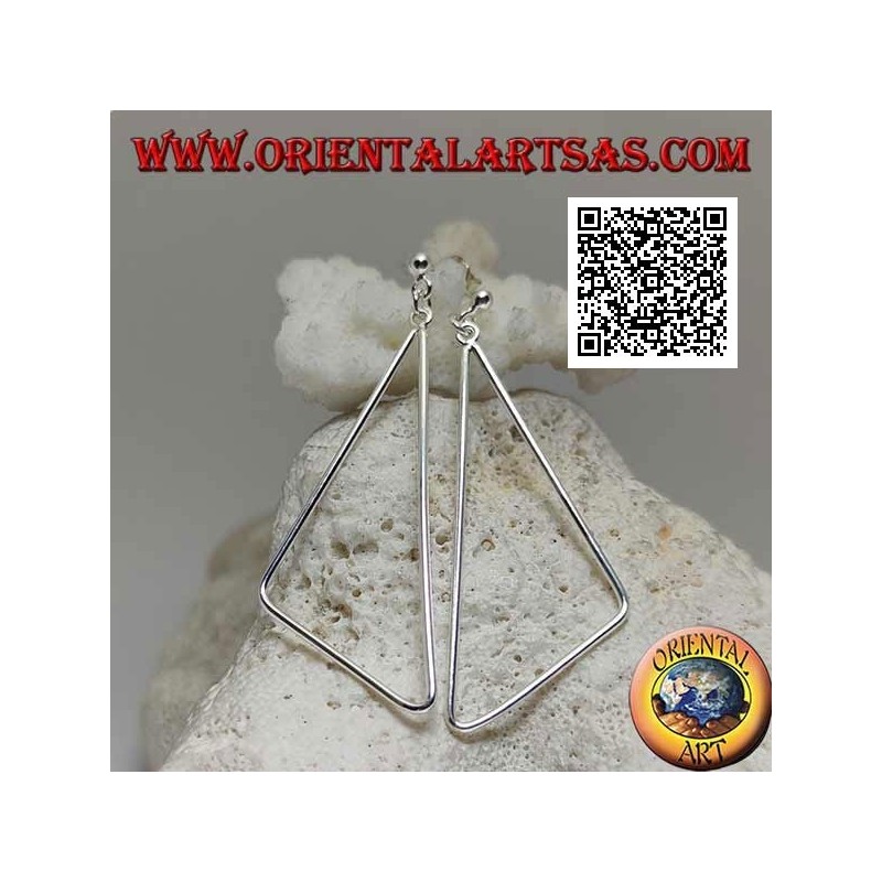Pendientes de plata con lóbulo y alambre colgante rectangular redondeado