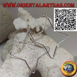 Boucles d'oreilles lobe en argent avec pendentif étoile à 4 branches