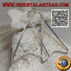 Boucles d'oreilles lobe en argent avec fil en forme de pendentif pointe de flèche