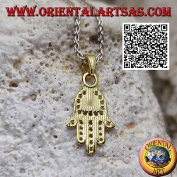 Hand of Fatima silver pendant with gold-plated pierced dot decoration
