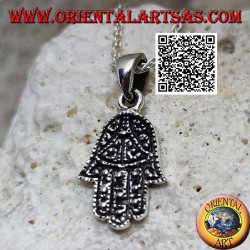 Pendentif en argent main de Fatima Hamsa à décor en bas-relief