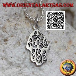 Hand of Fatima silver pendant smooth with openwork decoration
