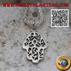 Hand of Fatima silver pendant smooth with openwork decoration