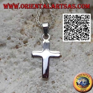 Colgante cruz latina cristiana plana y lisa de plata(16*11)