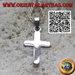 Silber flacher und glatter christlich-lateinischer Kreuzanhänger(16*11)