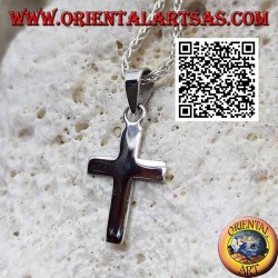 Pendentif croix latine chrétienne plate et lisse en argent(16*11)