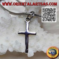 Pendentif croix latine chrétienne plate, lisse et mince en argent (18 * 10)