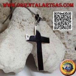 Silver flat and smooth Christian Latin cross large cross pendant (50 * 33)