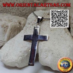 Silver flat and smooth Christian Latin cross large cross pendant (50 * 33)