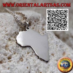 Pendentif en argent en forme d'Afrique (continent) lisse et plat