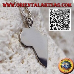 Colgante de plata con forma de África (continente) liso y plano