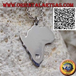 Colgante de plata con forma de África (continente) liso y plano